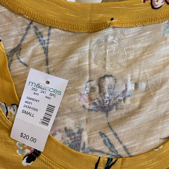 Yellow Flowery Tank Top NWT - Picture 3 of 11